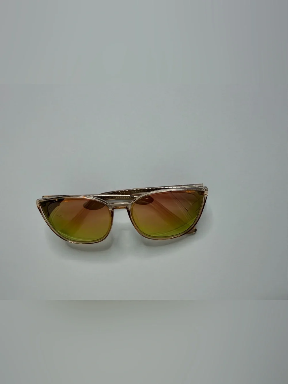 Abaco Chelsea HDR Polarized Sunglasses Amber Gold Champagne Mirror Cat Eye $85
